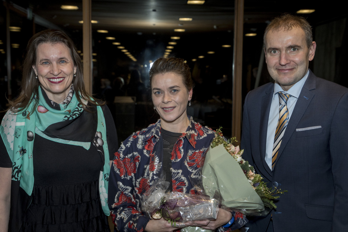 Rannveig Rist, forstjóri Rio Tinto á Íslandi, Margrét Örnólfsdóttir og Guðni Th. Jóhannesson forseti…