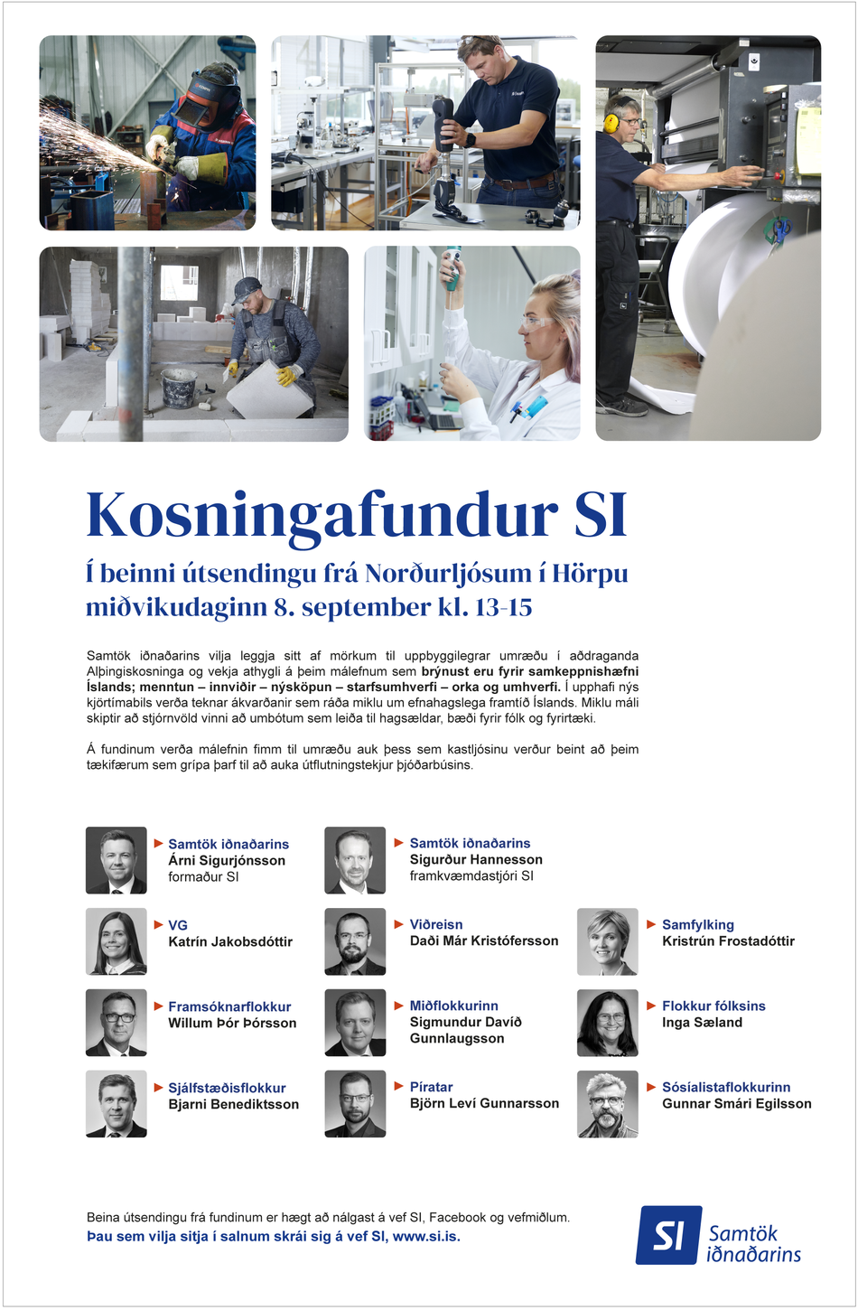 Kosningafundur SI í beinni útsendingu frá Norðurljósum