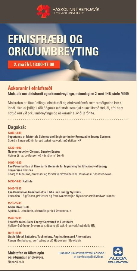 Áskoranir í efnisfræði á málstofu í HR