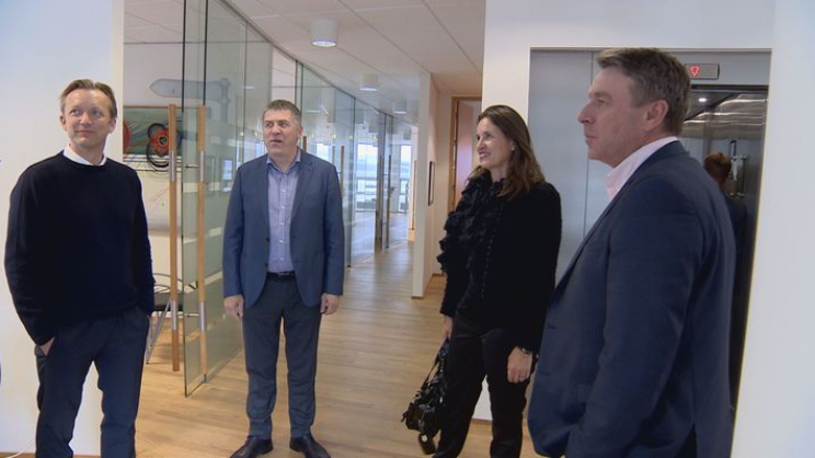 Forystumenn íslenska áliðnaðarins eftir stjórnarfund Samáls í vikunni. Frá vinstri: Pétur Blöndal, f…